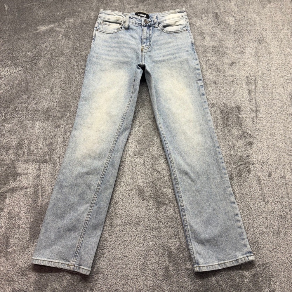 RSQ Slim Straight Jeans Women 14 Light Wash Blue Good Stretch‎ Denim